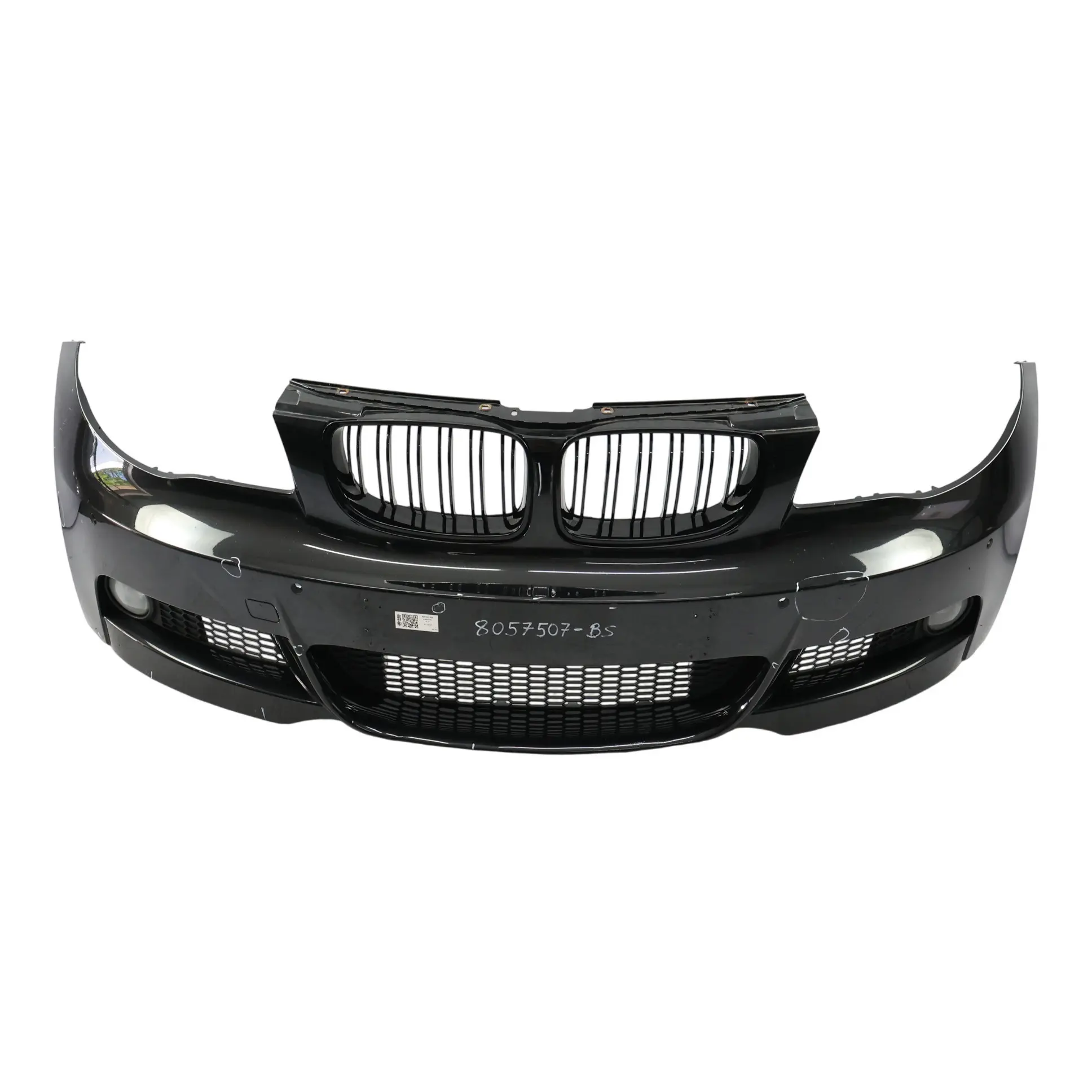BMW E82 E88 Front Bumper M Sport Trim Panel Black Sapphire Metallic - 475