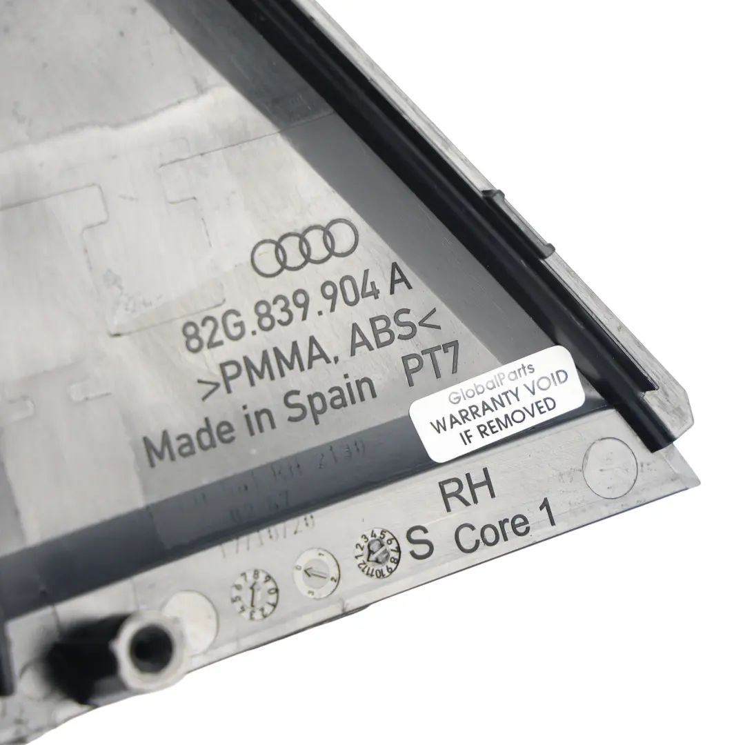 Mk2 Sportback Door Triangle Corner Trim Rear Right O/S to Audi A1 GB with Part number 82G839904A Audi A1 GB Mk2 Sportback Door Triangle Corner Trim Rear Right O/S - SKU 82G839904A - Part number 82G839904A