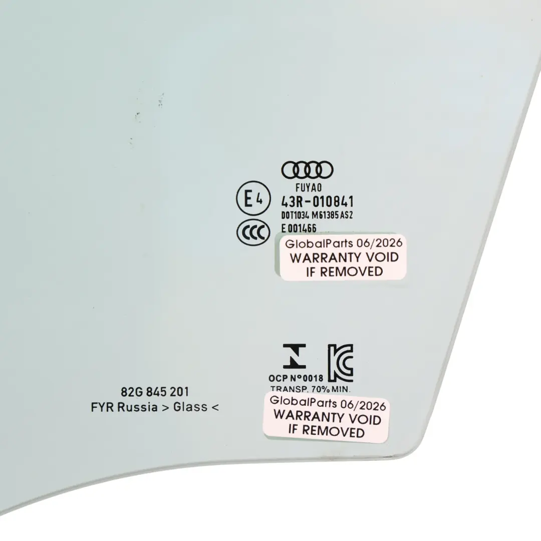 Audi A1 GB Mk2 Front Door Window Glass Glazing Left N/S AS2 - SKU 82G845201 - Part number 82G845201