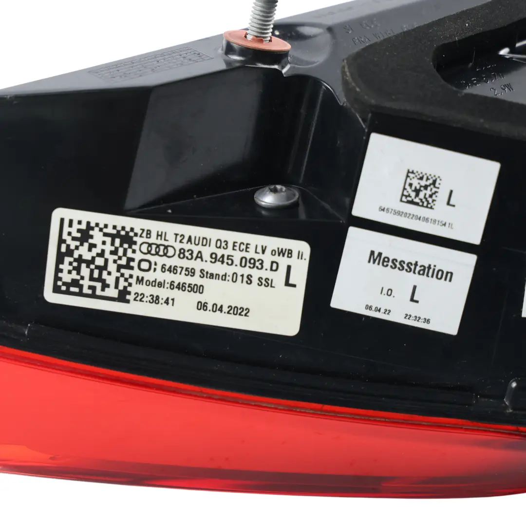 RSQ3 F3 Rear Tail Light Lamp LED Inner Left N/S to Audi Q3 with Part number 83A945093D Audi Q3 RSQ3 F3 Rear Tail Light Lamp LED Inner Left N/S - SKU 83A945093D - Part number 83A945093D