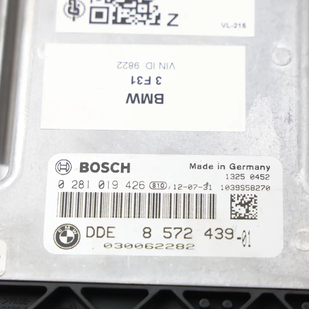 N57N 330d 258HP Diesel Steuergerät DDE FEM Automatik für BMW F30 F31 mit Teilenummer 8572439 BMW F30 F31 N57N 330d 258HP Diesel Steuergerät DDE FEM Automatik - SKU 8572439-4 - Teilenummer 8572439