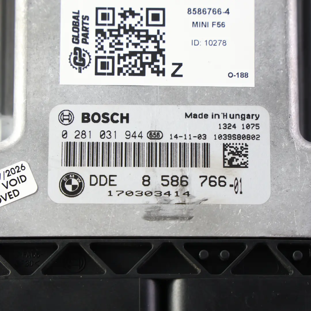 Mini Cooper F56 Centralina Motore ECU 170HP B47C20A Diesel Manuale - SKU 8586766-4 - Numero di parte 8586766