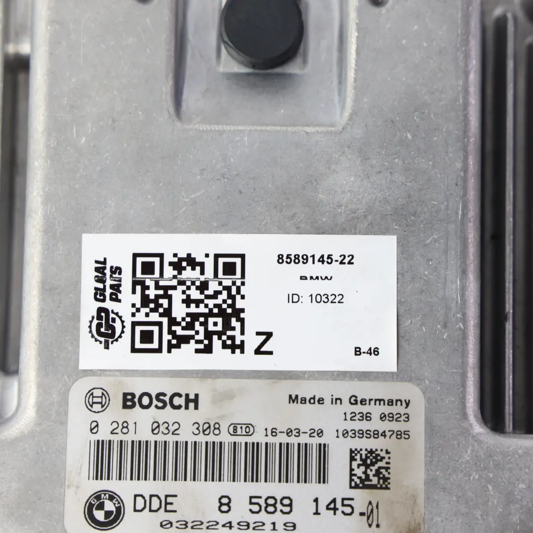 BMW F34 320d B47 190HP Kit Unidad Control Motor ECU Llave FEM Manual - SKU 8589145-22 - Número de pieza 8589145