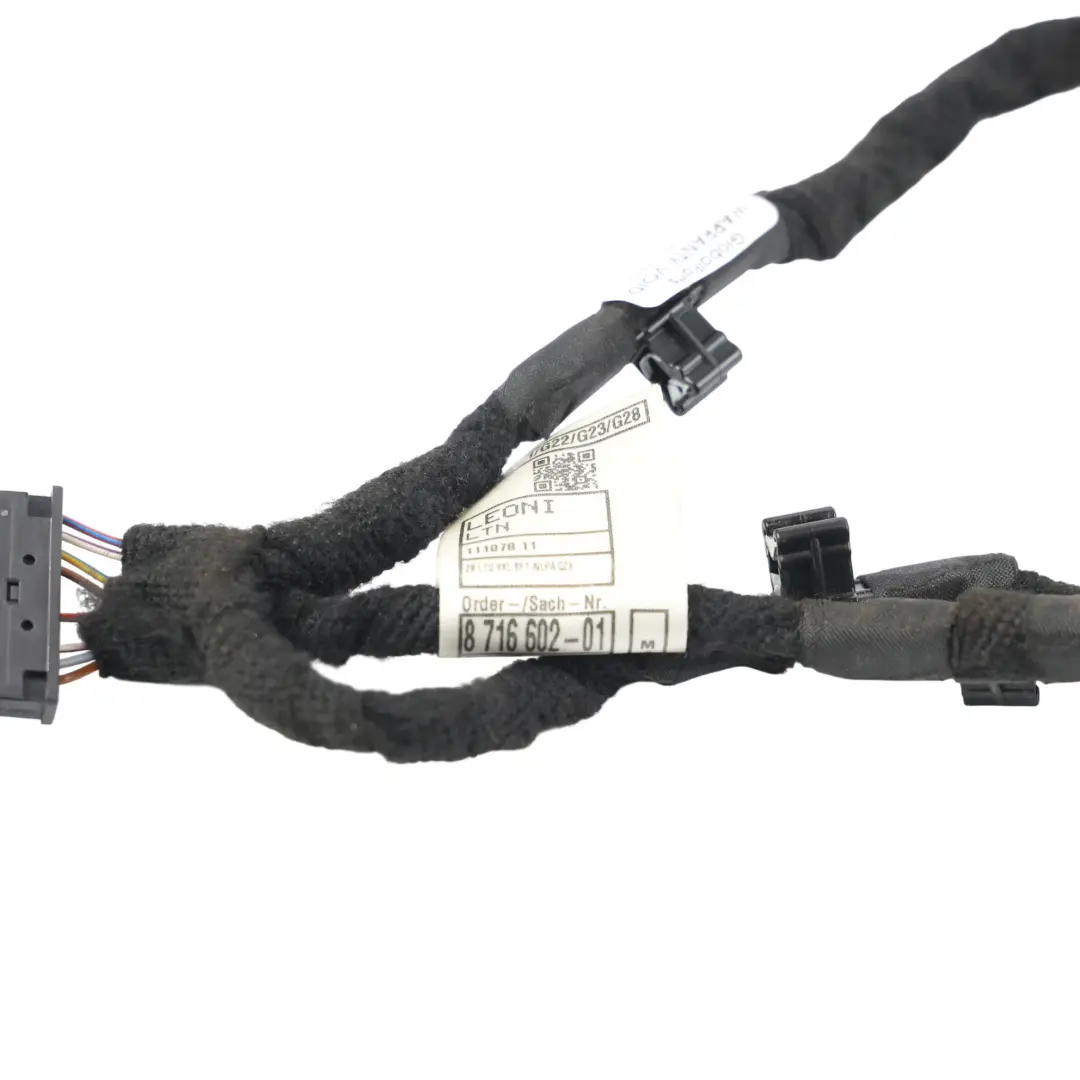 Front Door Wiring Loom LED Light Harness Passenger Side to BMW G20 with Part number 8716602 BMW G20 Front Door Wiring Loom LED Light Harness Passenger Side - SKU 8716602 - Part number 8716602