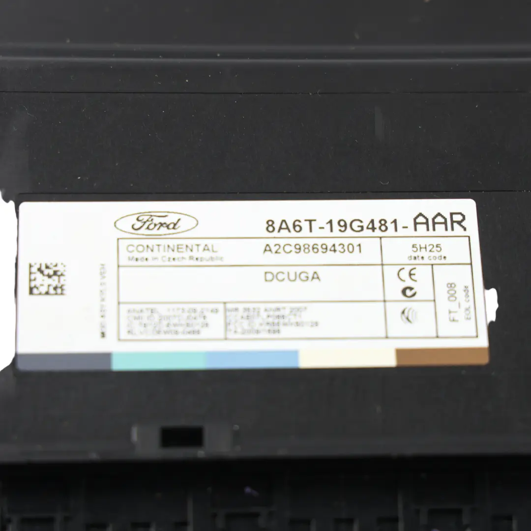 Ford Fiesta Mk7 ST Central Locking Keyless Entry Control Module - SKU 8A6T-19G481-AAR - Part number 8A6T-19G481-AAR