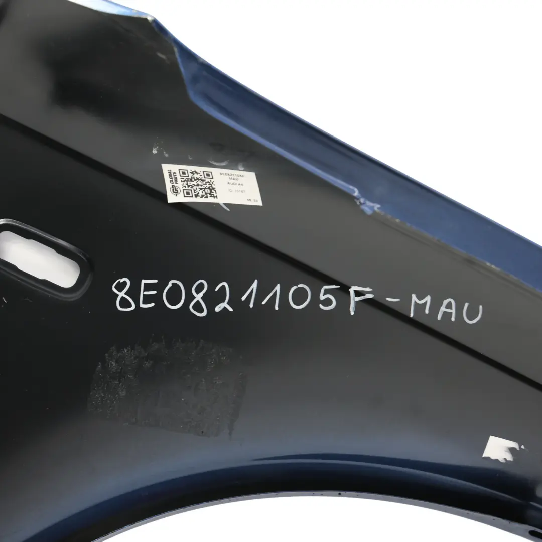 Audi A4 B7 Side Panel Front Left N/S Wing Fender Cover Mauritiusblau Blue - Z5C - SKU 8E0821105F-MAU - Part number 8E0821105F
