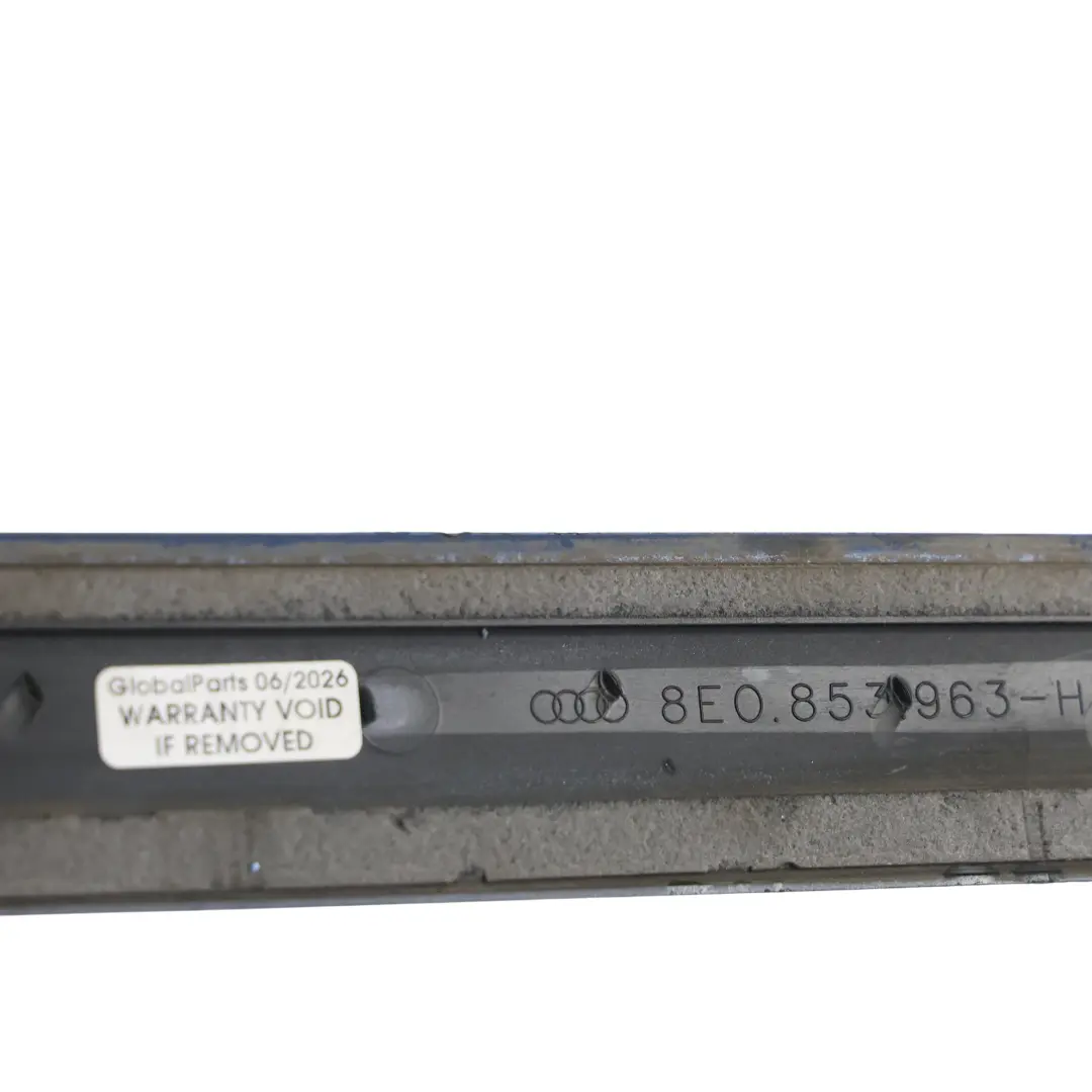Audi A4 B7 Rear Door Strip S line Moulding Left N/S Mauritiusblau Z5C 8E0853964 - SKU 8E0853963-MAU - Part number 8E0853963