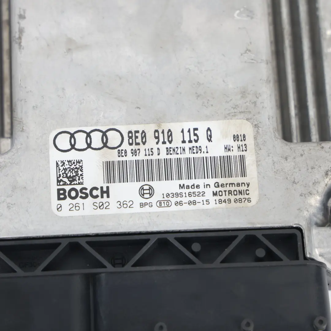Audi A4 B7 2.0 TFSI BWE 200HP Unidad Control Motor ECU KIT Manual - SKU 8E0910115Q - Número de pieza 8E0910115Q