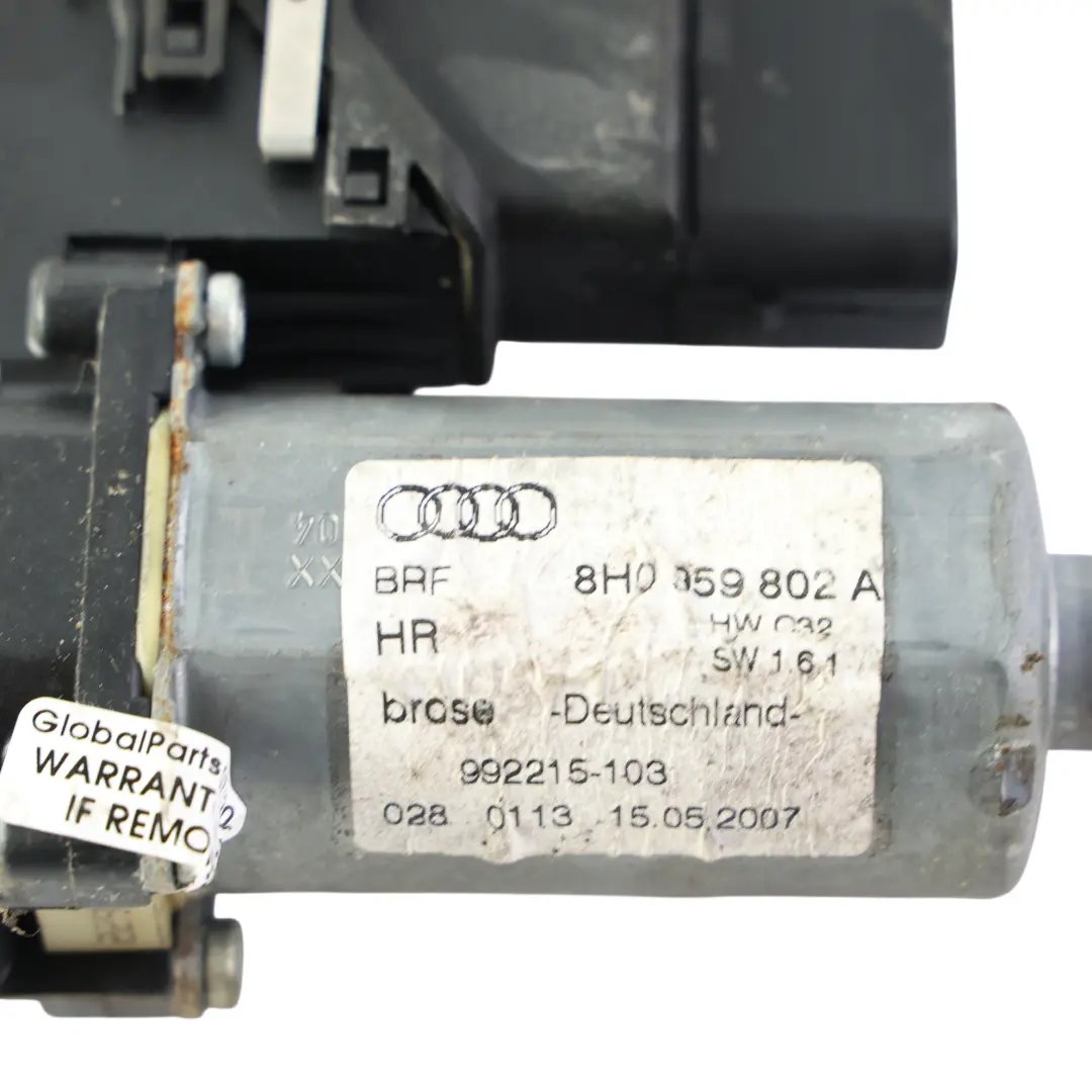 Audi A4 S4 RS4 8H Door Window Motor Regulator Rear Right O/S - SKU 8H0959802A - Part number 8H0959802A