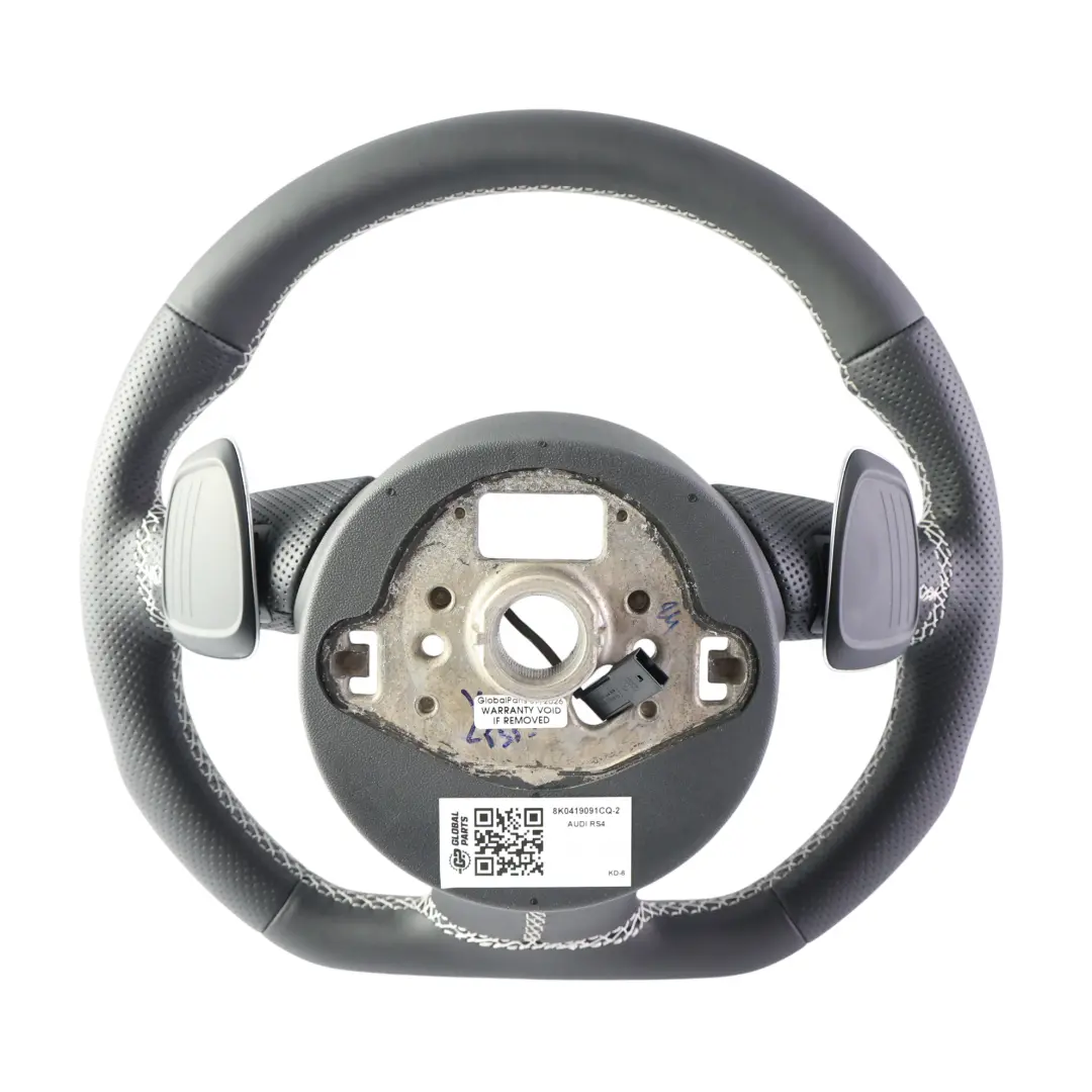 Steering Wheel NEW Black Leather Paddle Shift Flat Bottom to Audi RS4 B8 with Part number 8K0419091CQ Audi RS4 B8 Steering Wheel NEW Black Leather Paddle Shift Flat Bottom - SKU 8K0419091CQ-2 - Part number 8K0419091CQ