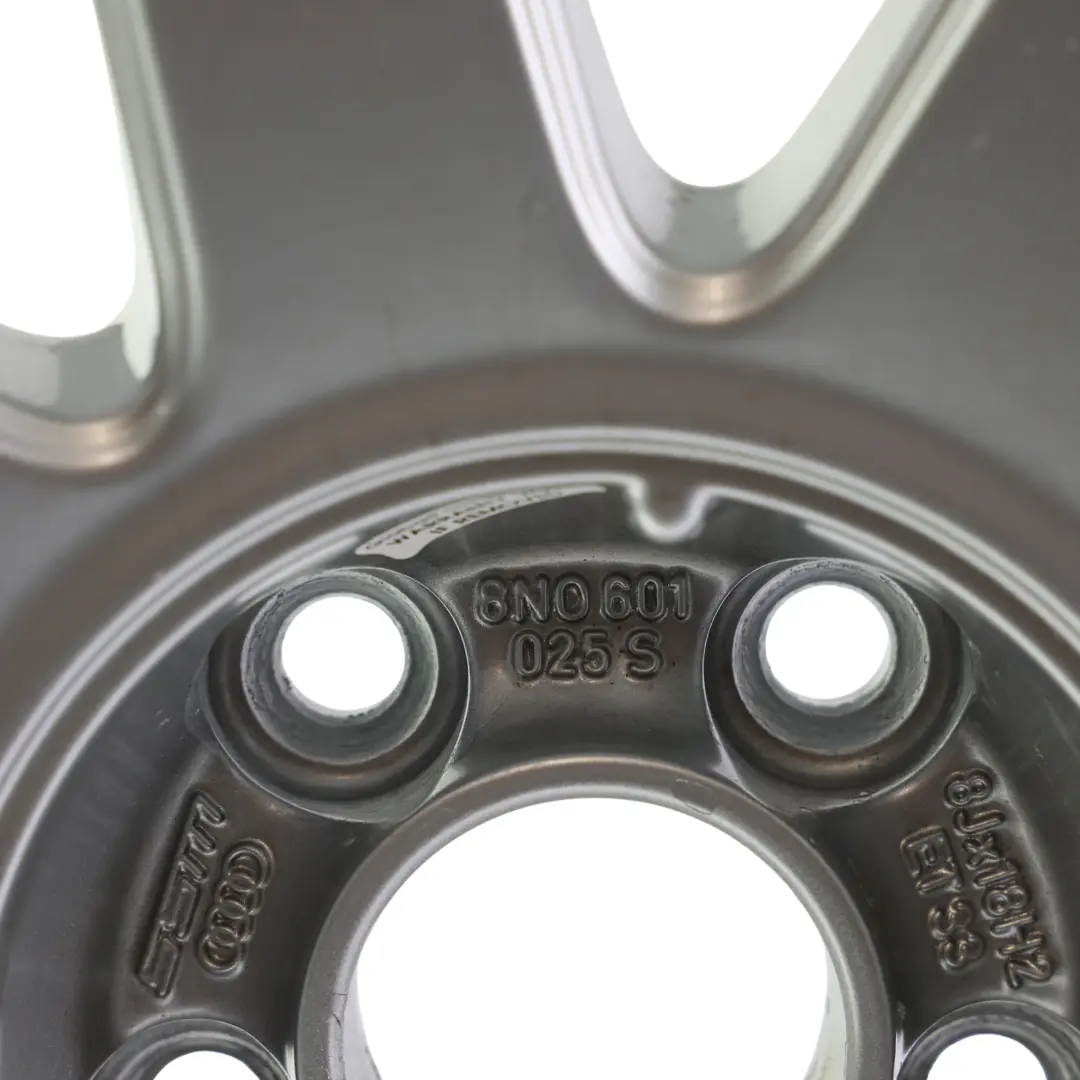 Mk1 8N Alloy Wheel Rim Silver 18" 8J ET:33 9-Spoke to Audi TT with Part number 8N0601025S Audi TT Mk1 8N Alloy Wheel Rim Silver 18" 8J ET:33 9-Spoke - SKU 8N0601025S-3 - Part number 8N0601025S