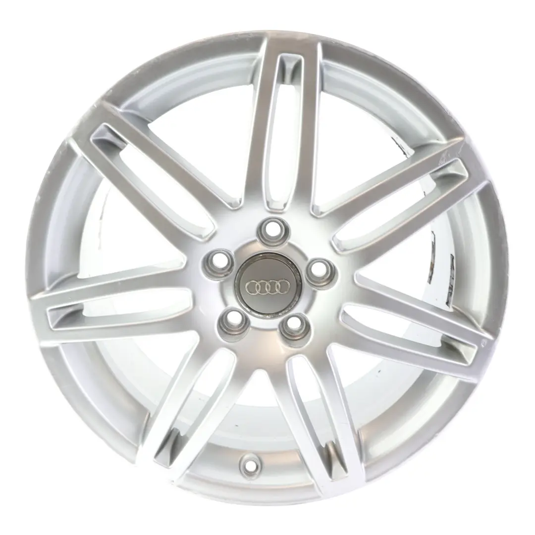 Srebrna Felga Aluminiowa 18" 7,5J ET:54 do Audi A3 8P o numerze 8P0601025BA Audi A3 8P Srebrna Felga Aluminiowa 18" 7,5J ET:54 - SKU 8P0601025BA-5 - Numer Części 8P0601025BA