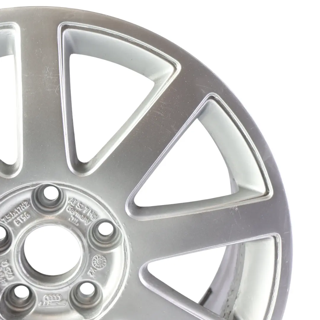 Cerchio Ruota Lega Argento 17" 7.5J ET:56 per Audi A3 S3 8P con numero di parte 8P0601025Q Audi A3 S3 8P Cerchio Ruota Lega Argento 17" 7.5J ET:56 - SKU 8P0601025Q-2 - Numero di parte 8P0601025Q