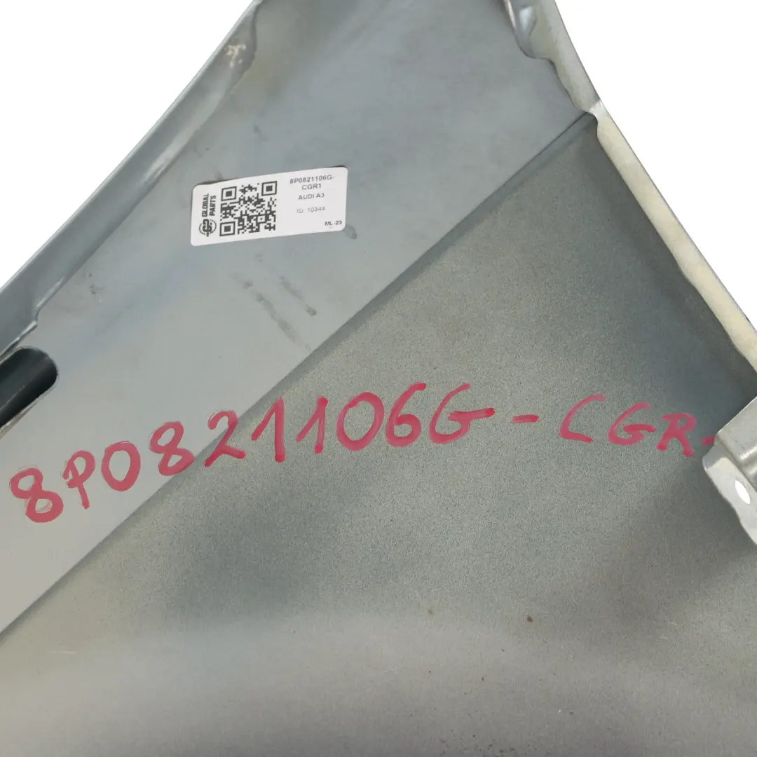Audi A3 8P Błotnik Przedni Prawy Condor Grey Szary Metalik - Y7E - SKU 8P0821106G-CGR1 - Numer Części 8P0821106G