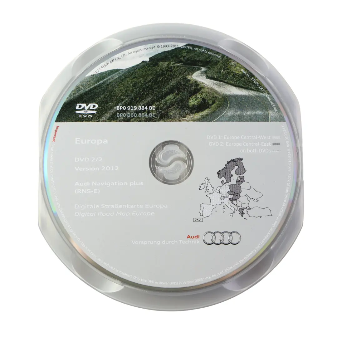Audi A3 8P Mappa Stradale Digitale Europa Centro Ovest Est 2012 - SKU 8P0919884BE - Numero di parte 8P0919884BE