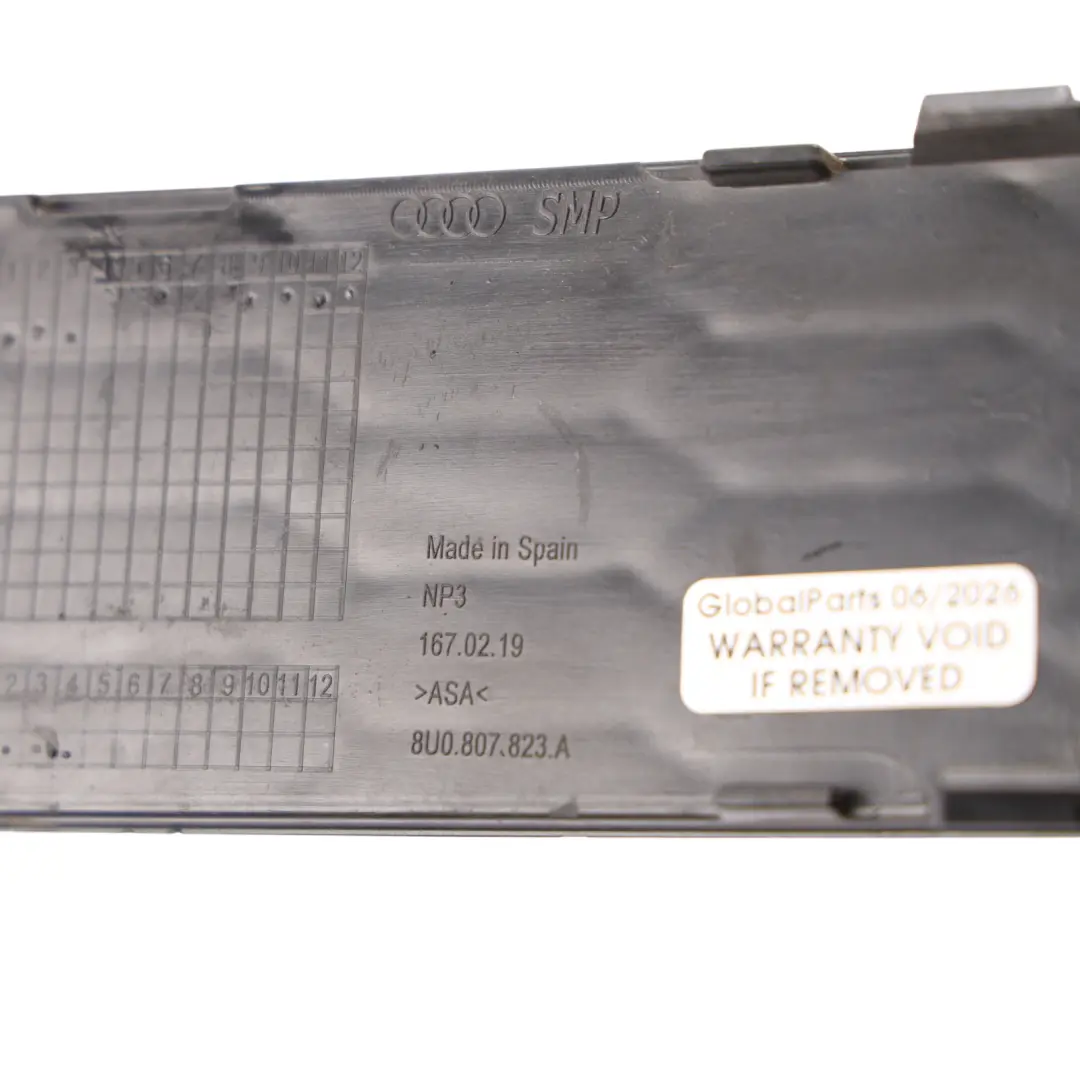 Audi Q3 8U Rear Bumper Centre Lower Trim Panel Cover Strip - SKU 8U0807823A - Part number 8U0807823A