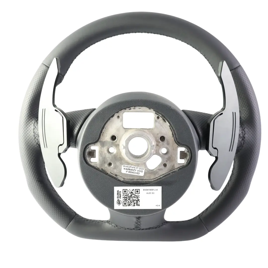 Steering Wheel NEW Black Leather Flat Bottom Paddle Shift to Audi S3 8V with Part number 8V0419091J Audi S3 8V Steering Wheel NEW Black Leather Flat Bottom Paddle Shift - SKU 8V0419091J-4 - Part number 8V0419091J