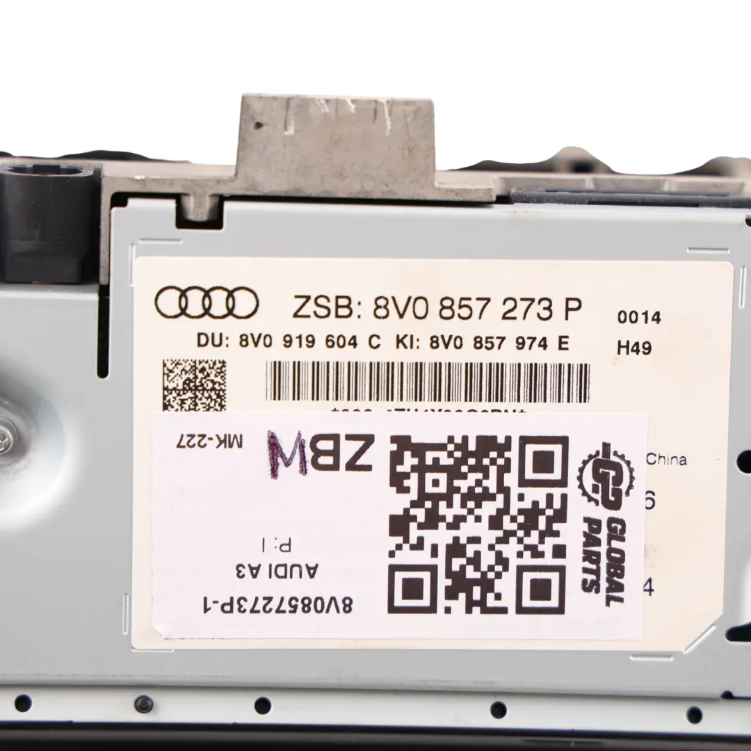 Pantalla Multimedia Radio GPS Unidad Principal para Audi A3 8V con número de pieza 8V0857273P Audi A3 8V Pantalla Multimedia Radio GPS Unidad Principal - SKU 8V0857273P-1 - Número de pieza 8V0857273P