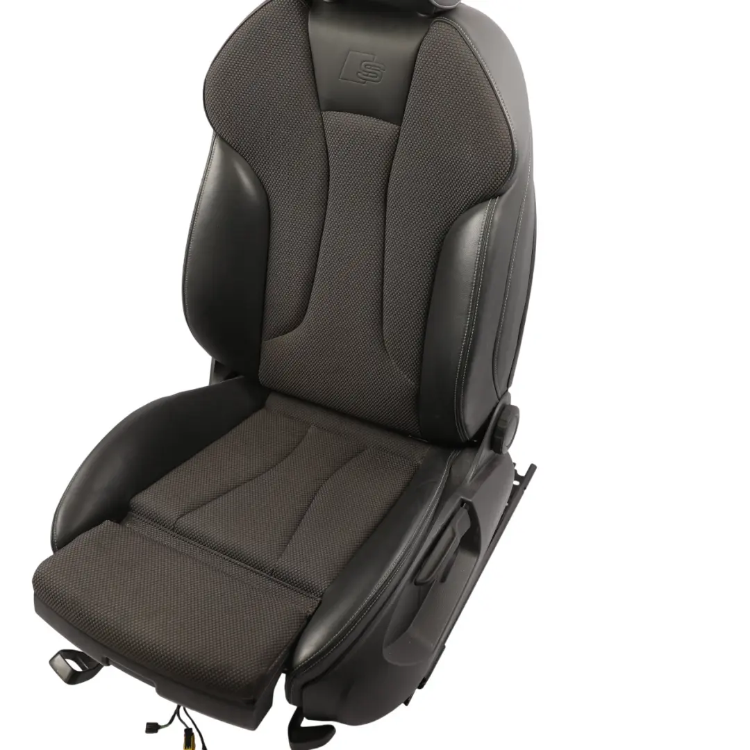 Front Seat Sport Interior Half Leather Black Grey Left N/S to Audi A3 8V with Part number 8V4881805AN Audi A3 8V Front Seat Sport Interior Half Leather Black Grey Left N/S - SKU 8V4881805AN-2 - Part number 8V4881805AN