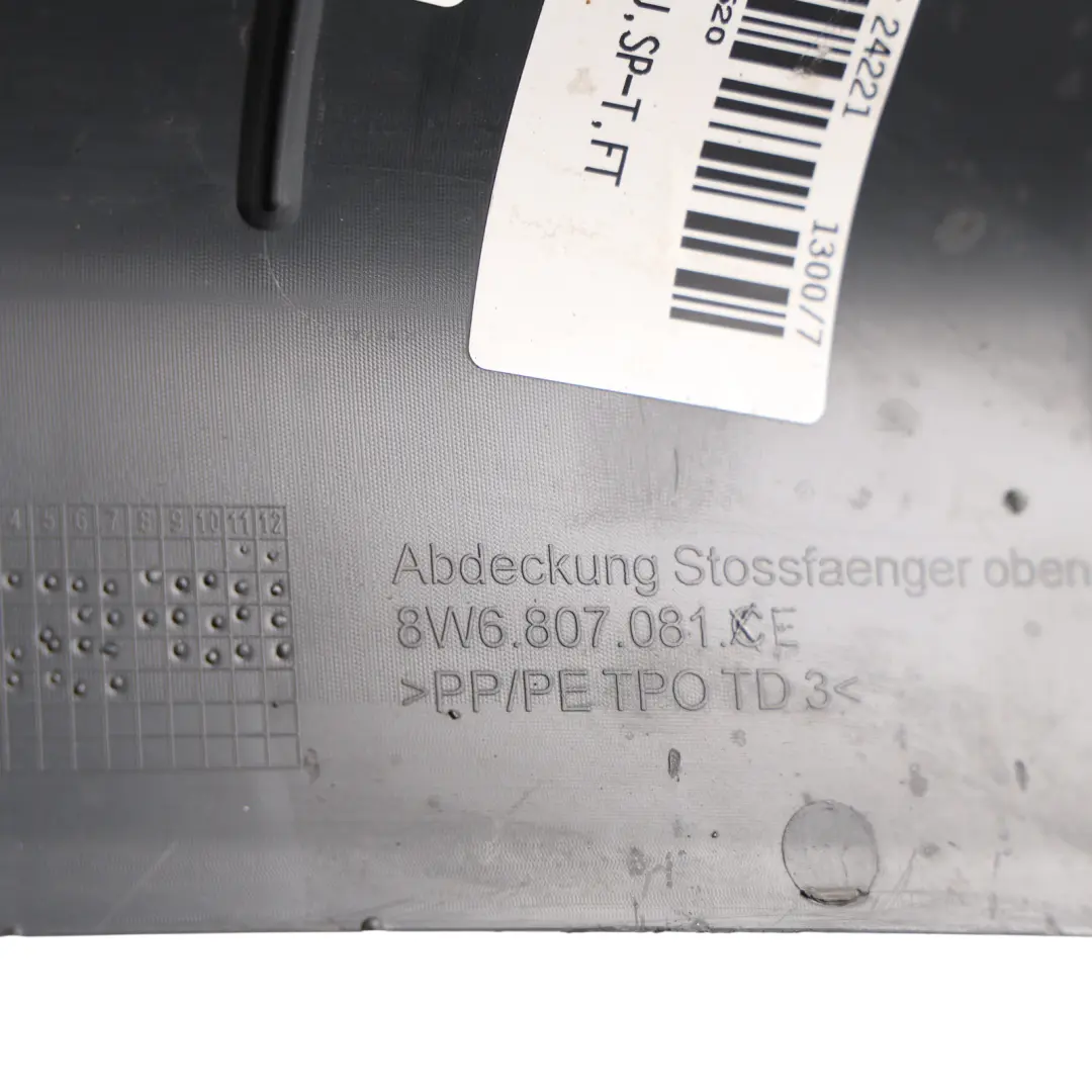 Sportback Frontblech Kühlerrahmen Kunststoff Verkleidung für Audi A5 F5 mit Teilenummer 8W6807081E Audi A5 F5 Sportback Frontblech Kühlerrahmen Kunststoff Verkleidung - SKU 8W6807081E - Teilenummer 8W6807081E