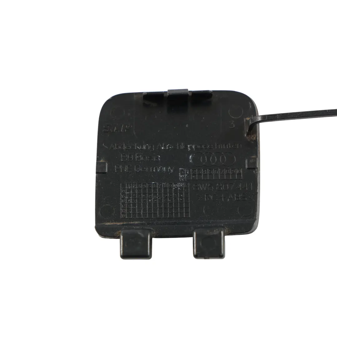 Anhängerkupplung Abdeckung Klappe Hinten Brillantschwarz Y9B für Audi A4 B9 mit Teilenummer 8W5807441A Audi A4 B9 Anhängerkupplung Abdeckung Klappe Hinten Brillantschwarz Y9B - SKU 8W5807441A-BBL - Teilenummer 8W5807441A
