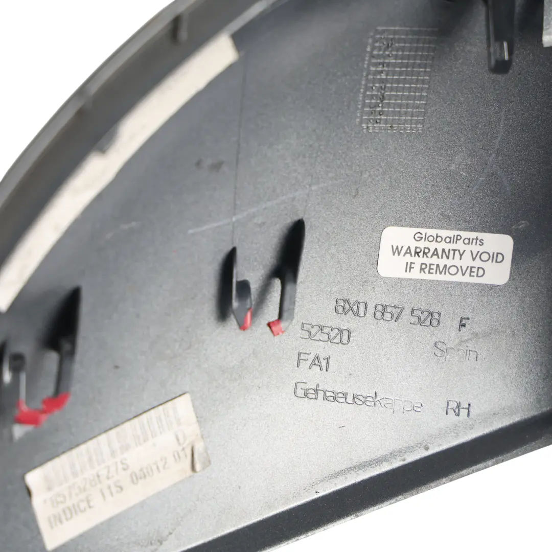Carcasa Tapa Retrovisor Derecho Gris Daytona Perla Z7S para Audi A1 8X con número de pieza 8X0857528F Audi A1 8X Carcasa Tapa Retrovisor Derecho Gris Daytona Perla Z7S - SKU 8X0857528F-DGR - Número de pieza 8X0857528F