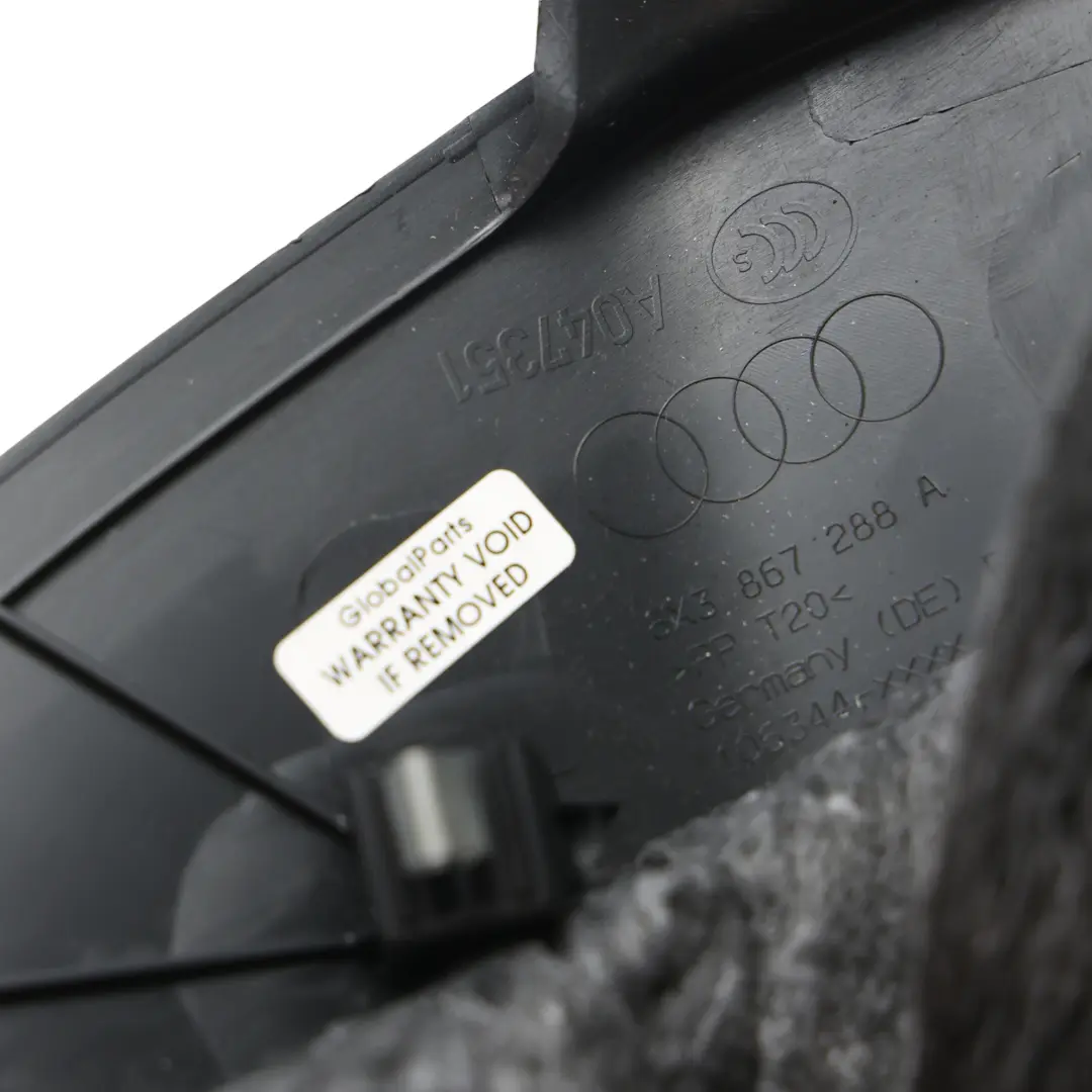 Audi A1 S1 8X Rivestimento Pannello Montante C Destro 3 Porte Nero - SKU 8X3867288A - Numero di parte 8X3867288A