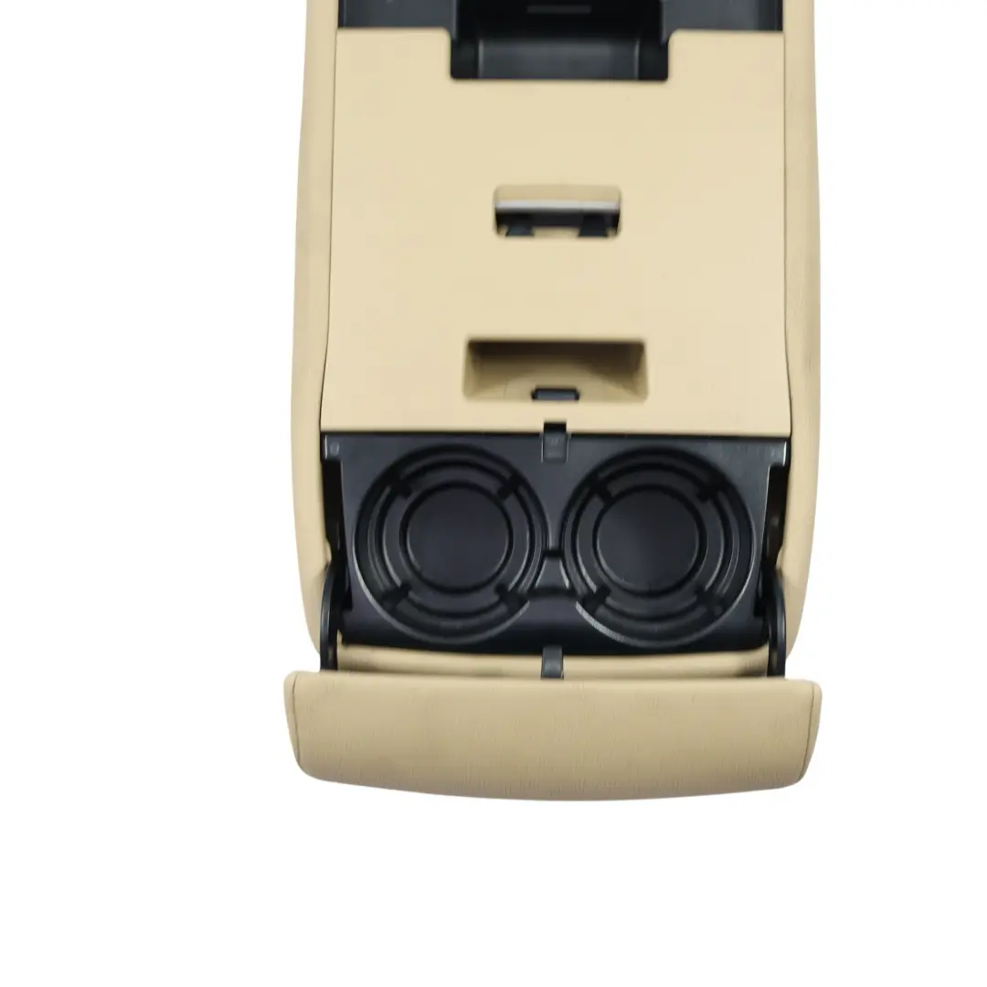 BMW E60 LCI Rear Seat Bench Center Armrest Imitation Leather Beige - SKU 9136992 - Part number 9136992