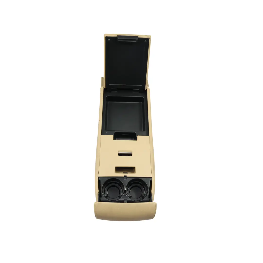 BMW E60 LCI Rear Seat Bench Center Armrest Imitation Leather Beige - SKU 9136992 - Part number 9136992