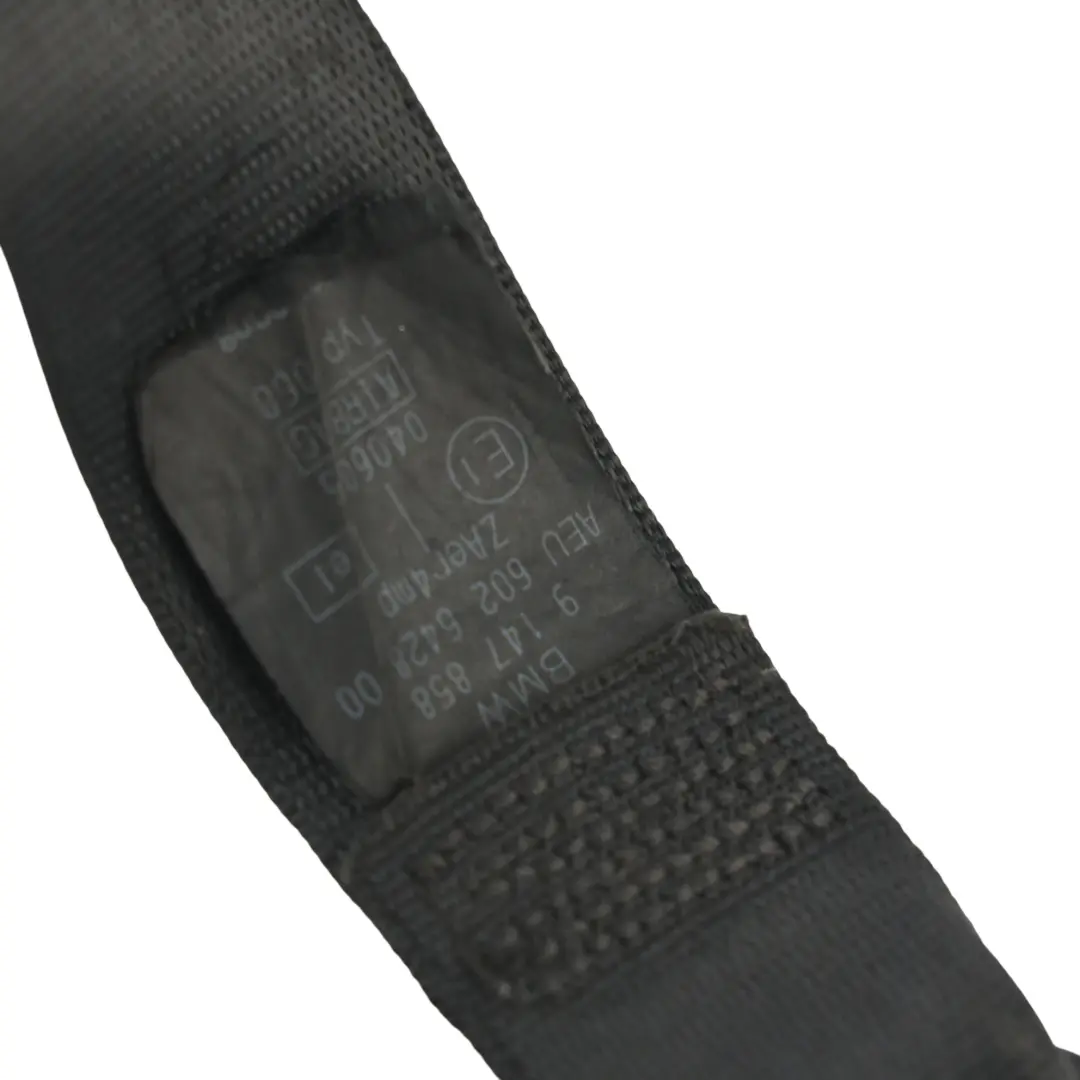 Belt Black Front Right O/S to Mini Cooper S R52 Cabriolet Seat with Part number 9147858 Mini Cooper S R52 Cabriolet Seat Belt Black Front Right O/S - SKU 9147858 - Part number 9147858