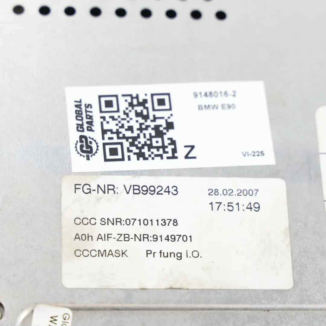 BMW E90 E91 E92 Sistema Navigazione DVD CCC Professional Controller - SKU 9148016-2 - Numero di parte 9148016