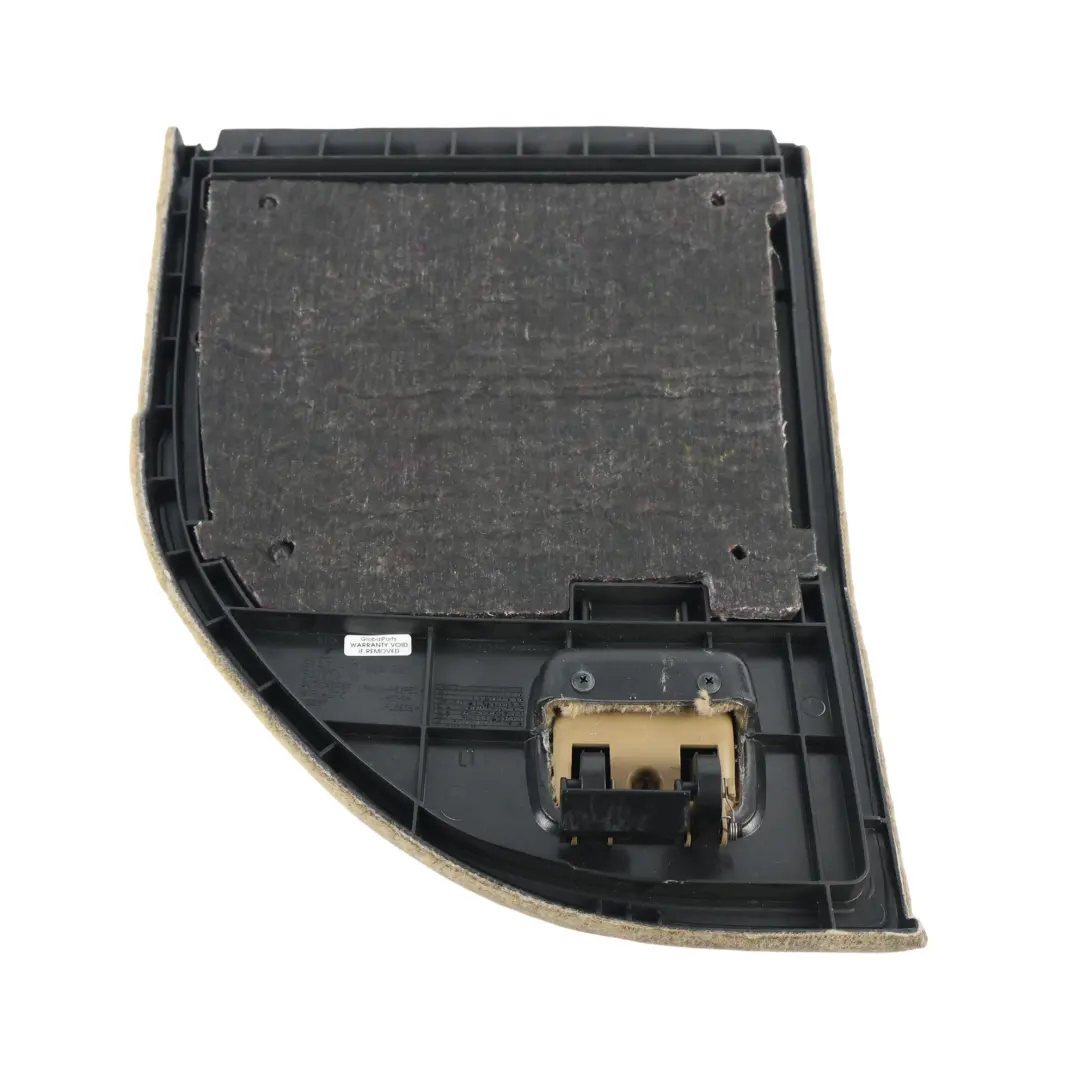 Solapa Alfombra Maletero Crema Beige Trasera Izquierda para BMW E91 LCI con número de pieza 9172859 BMW E91 LCI Solapa Alfombra Maletero Crema Beige Trasera Izquierda - SKU 9172859 - Número de pieza 9172859
