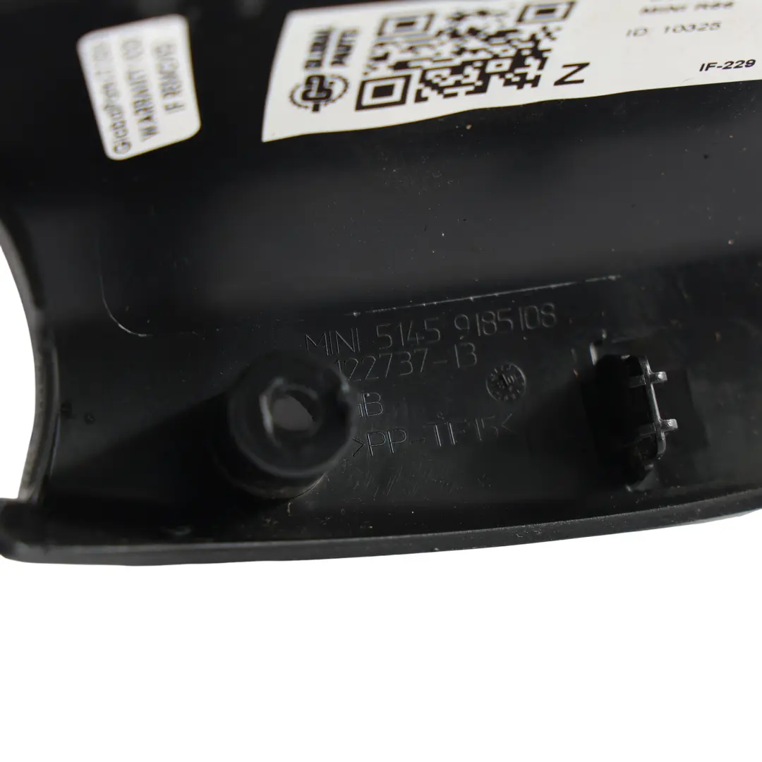 Mini Cooper R55 R56 Cache Accoudoir Central Panneau Droit Noir - SKU 9185108 - Numéro de pièce 9185108