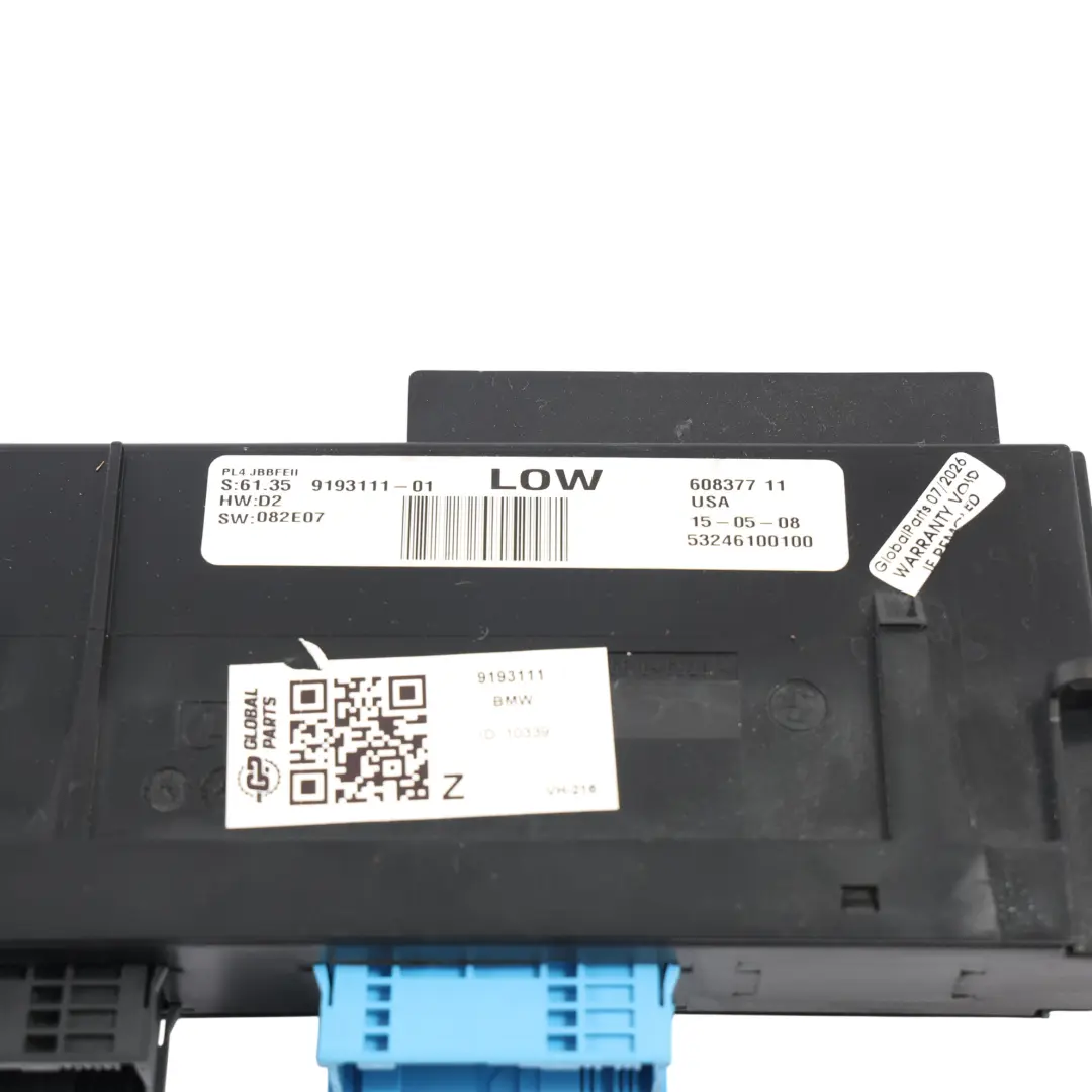 Body Control Module Unit ECU Junction Box to BMW X6 E71 with Part number 9193111 BMW X6 E71 Body Control Module Unit ECU Junction Box - SKU 9193111 - Part number 9193111