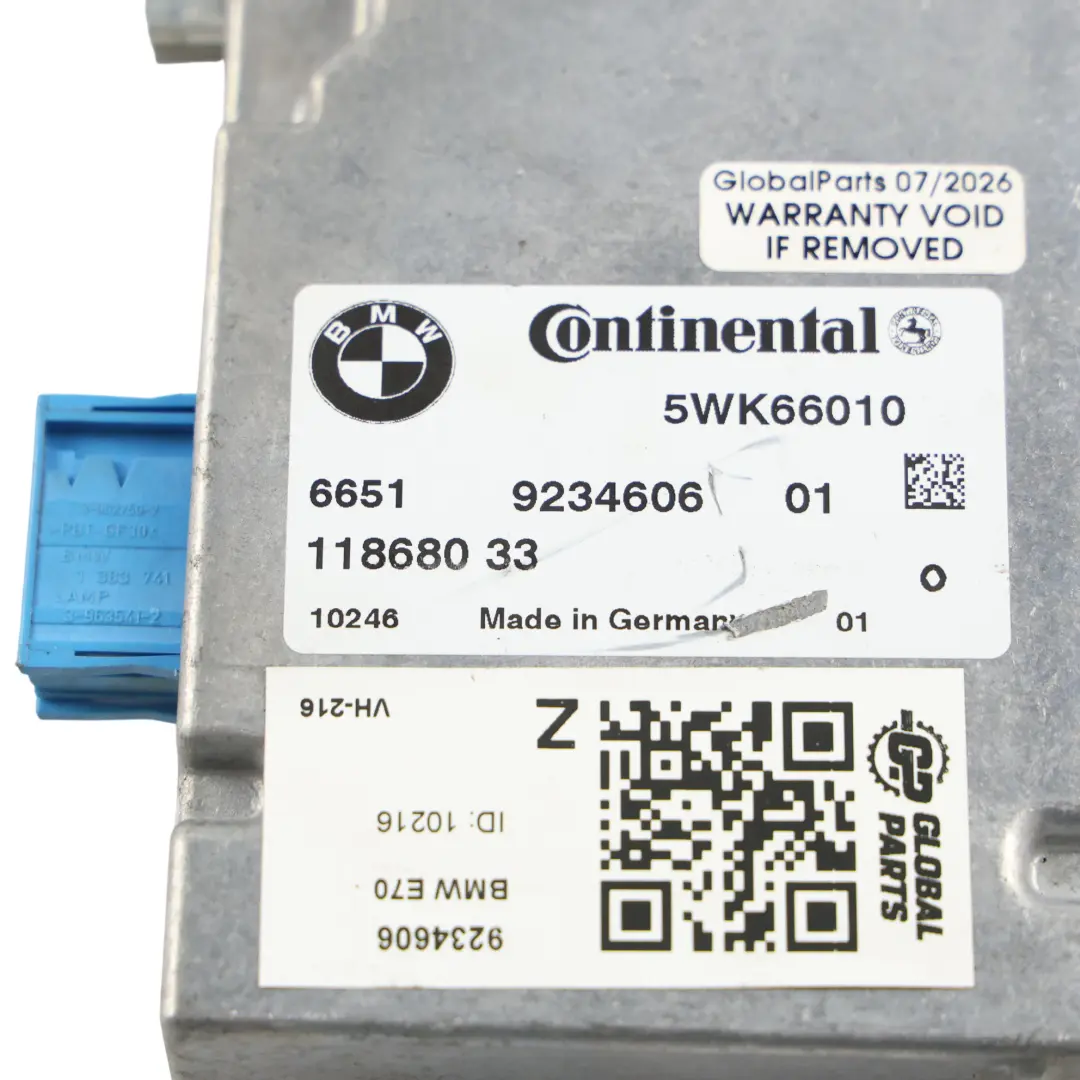 Módulo Unidad Control Sistema Cámara para BMW X5 E70 X6 E71 con número de pieza 9234606 BMW X5 E70 X6 E71 Módulo Unidad Control Sistema Cámara - SKU 9234606 - Número de pieza 9234606