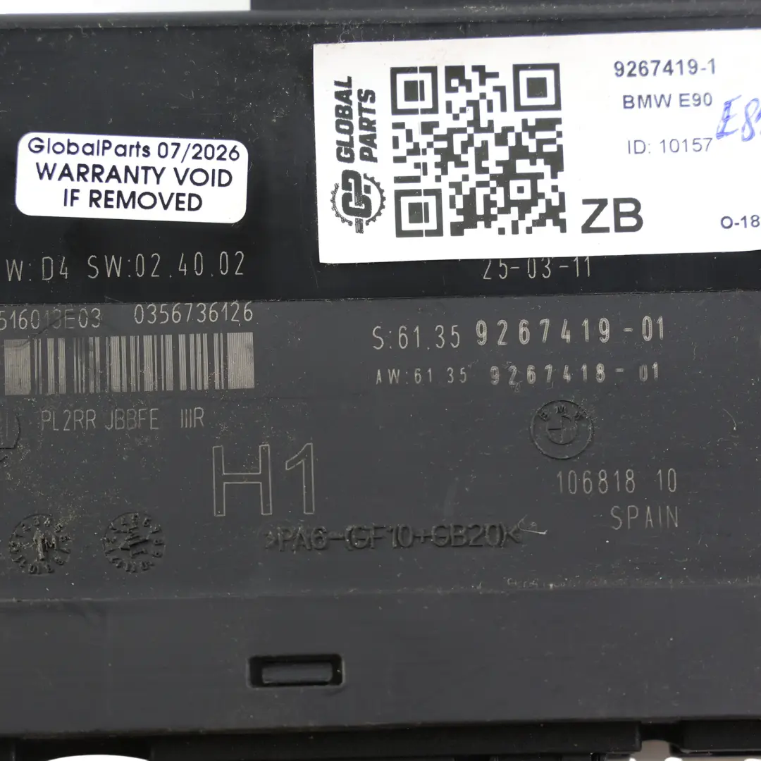 BMW E81 Karosserie Steuergerät Modul Unit H1 6135 - SKU 9267419-1 - Teilenummer 9267419