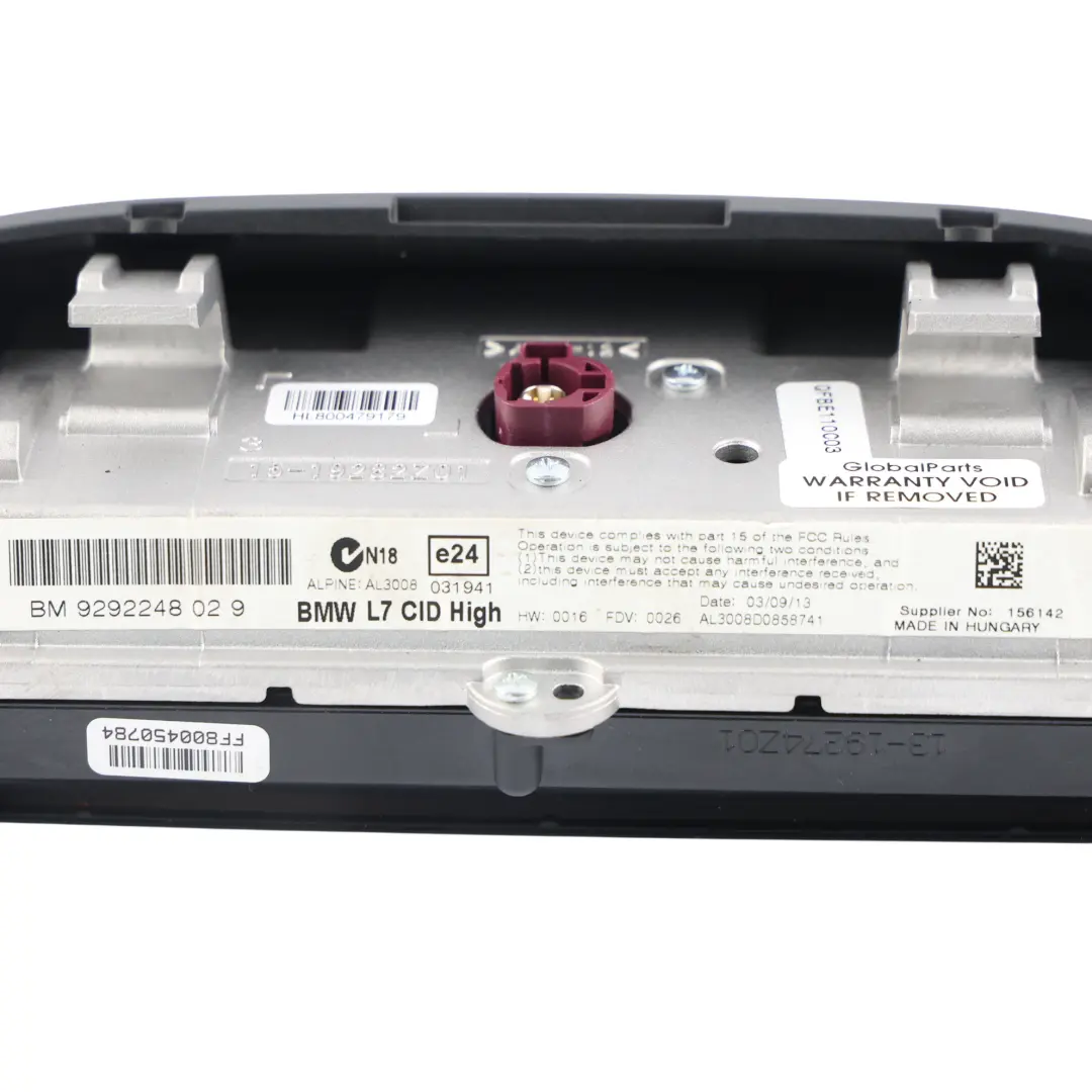 Display Screen BMW F30 F31 F32 F33 Central Information Display 8,8" to with Part number 9292248 Display Screen BMW F30 F31 F32 F33 Central Information Display 8,8" - SKU 9292248-2 - Part number 9292248