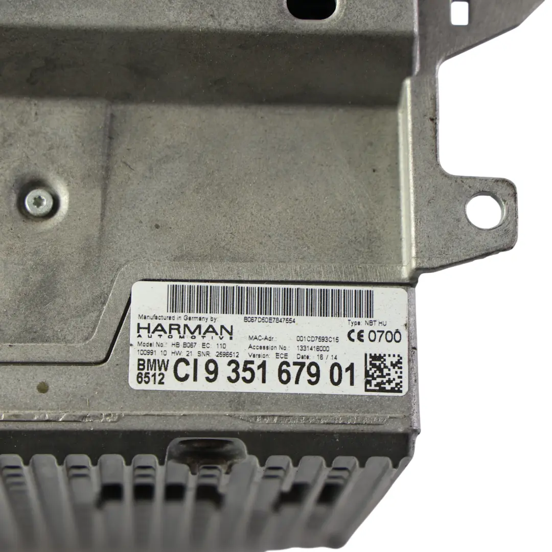 Unità Navigazione Sat Nav High per BMW F10 F20 F22 F30 con numero di parte 9351679 BMW F10 F20 F22 F30 Unità Navigazione Sat Nav High - SKU 9351679-1 - Numero di parte 9351679