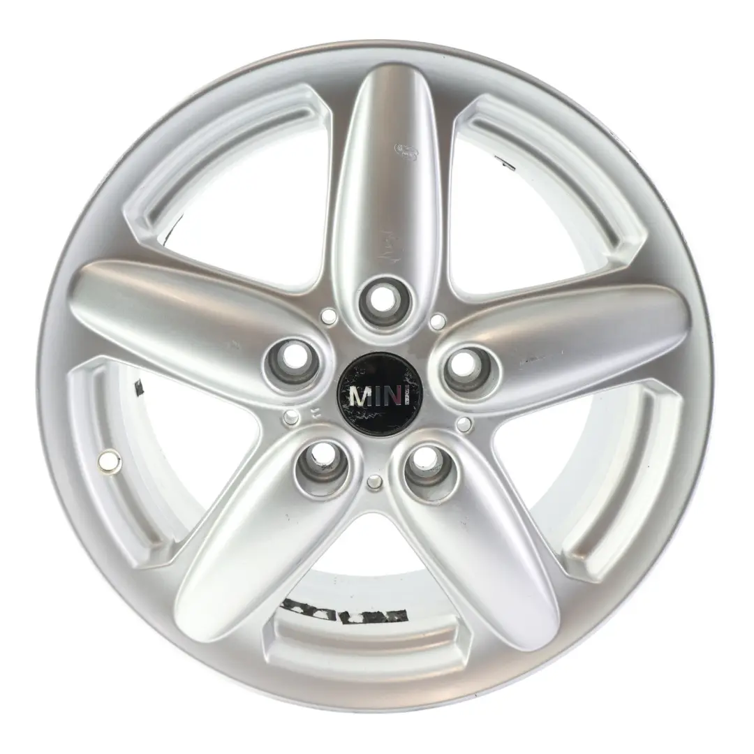 Alloy Rim 16" Star Spoke 124 6,5J 16 ET:46 to Mini Cooper R60 R61 Silver Wheel with Part number 9803720 Mini Cooper R60 R61 Silver Wheel Alloy Rim 16" Star Spoke 124 6,5J 16 ET:46 - SKU 9803720-1 - Part number 9803720