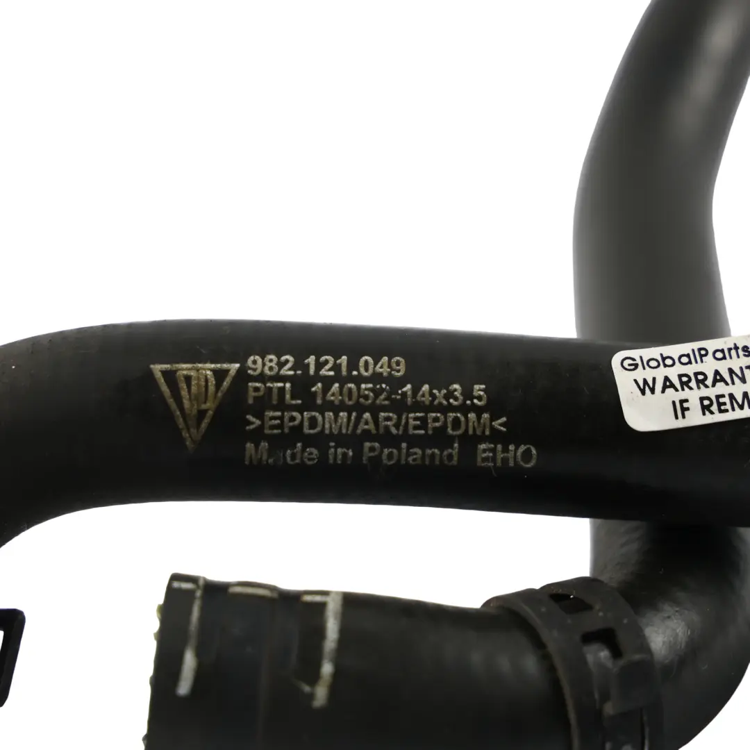 Coolant Water Hose Pipe 2.0T Petrol to Porsche 718 Boxster Cayman 982 with Part number 982121049 Porsche 718 Boxster Cayman 982 Coolant Water Hose Pipe 2.0T Petrol - SKU 982121049 - Part number 982121049