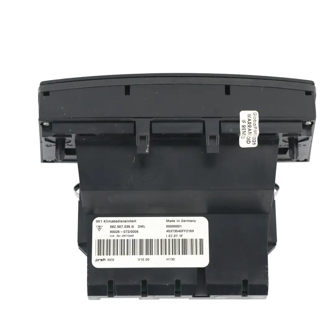 Climate A/C Heater Control Switch Unit to Porsche 718 Boxster 982 Air with Part number 982907039N Porsche 718 Boxster 982 Air Climate A/C Heater Control Switch Unit - SKU 982907039N - Part number 982907039N