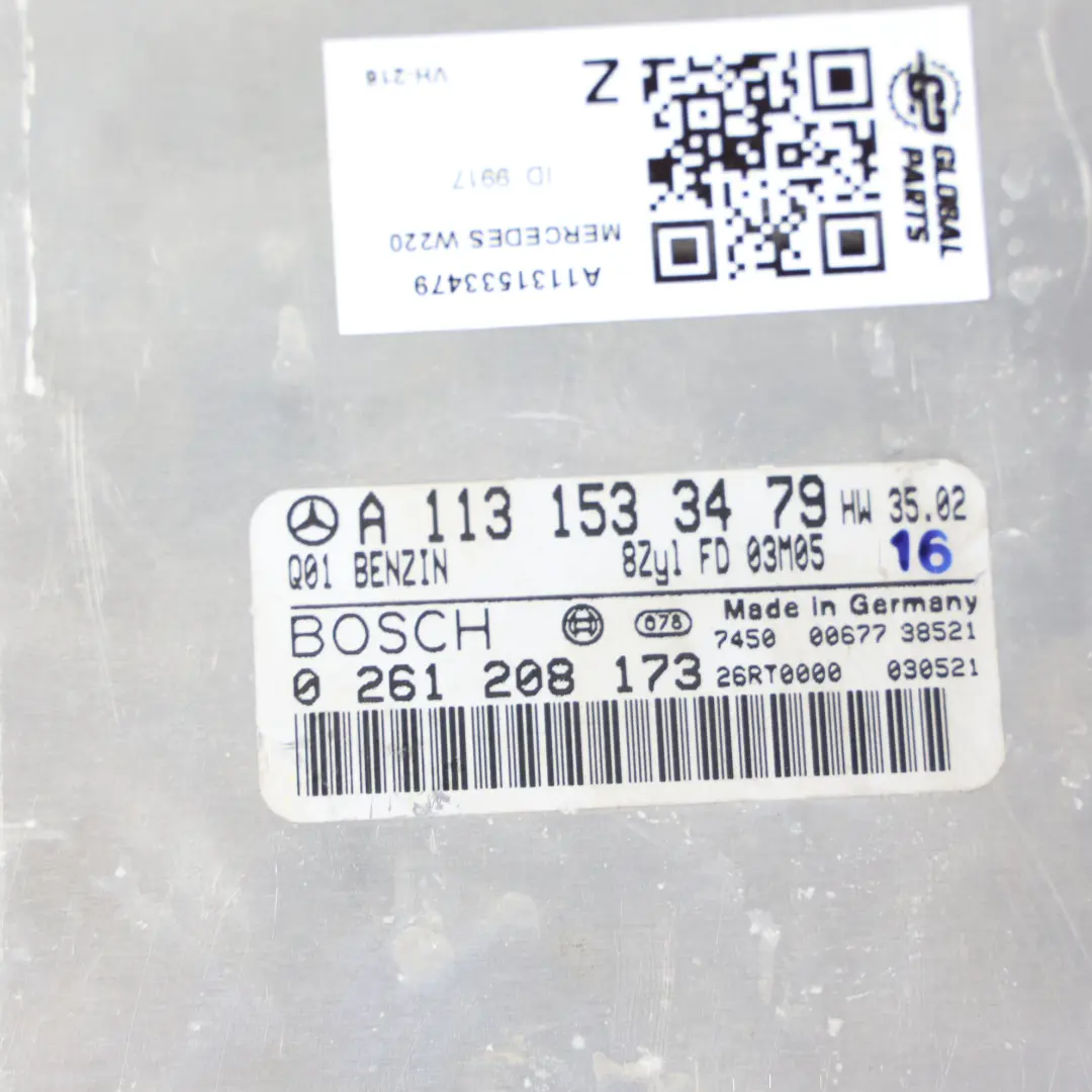 Steuergerät ECU 279HP S430 Automatik für Mercedes W163 W211 W220 Motor mit Teilenummer A1131533479 Mercedes W163 W211 W220 Motor Steuergerät ECU 279HP S430 Automatik - SKU A1131533479 - Teilenummer A1131533479