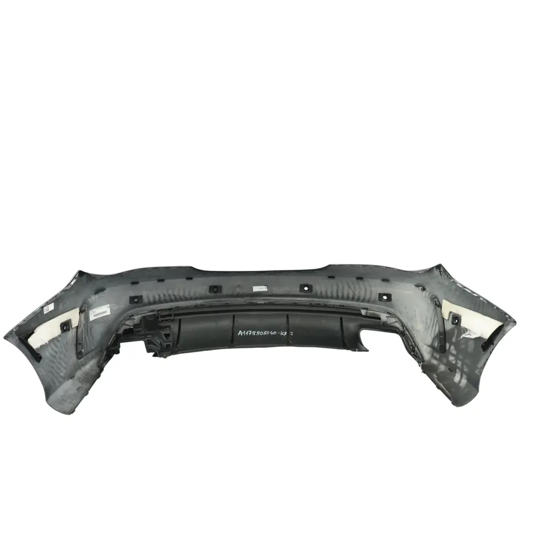 Bumper Trim Panel Cosmic Cosmos Black B13 to Mercedes C117 AMG Rear with Part number A1178805040 Mercedes C117 AMG Rear Bumper Trim Panel Cosmic Cosmos Black B13 - SKU A1178805040-KB2 - Part number A1178805040