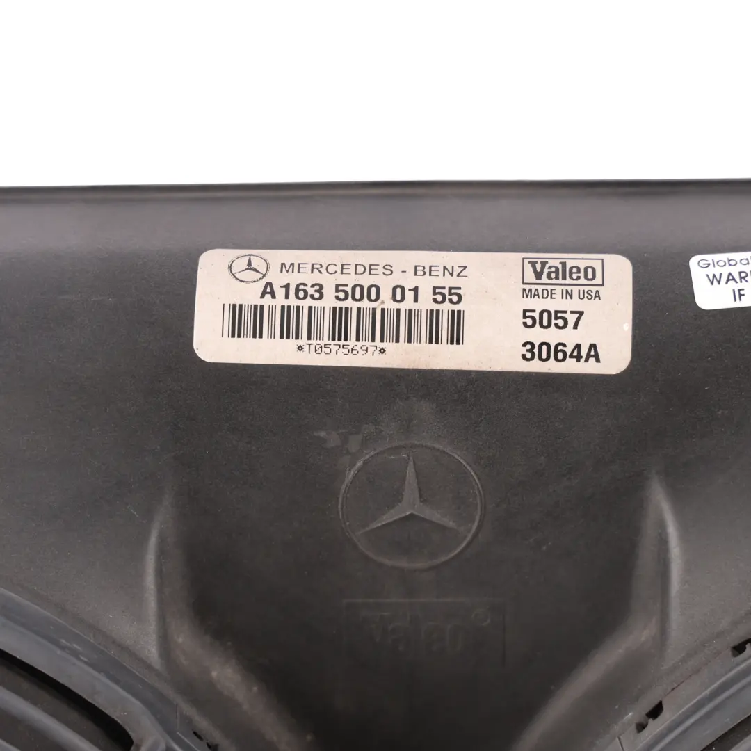 Radiator Cooling Twin Double Fan Shroud Petrol M112 to Mercedes ML W163 with Part number A1635000155 Mercedes ML W163 Radiator Cooling Twin Double Fan Shroud Petrol M112 - SKU A1635000155-1 - Part number A1635000155