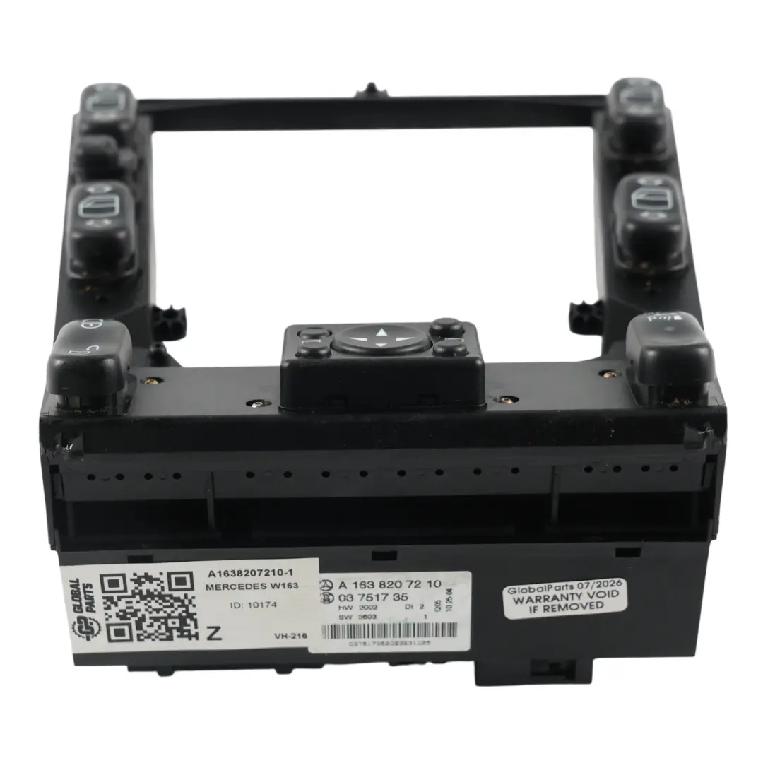 Mercedes ML W163 Cornice Console Centrale Interruttore Specchio - SKU A1638207210-1 - Numero di parte A1638207210