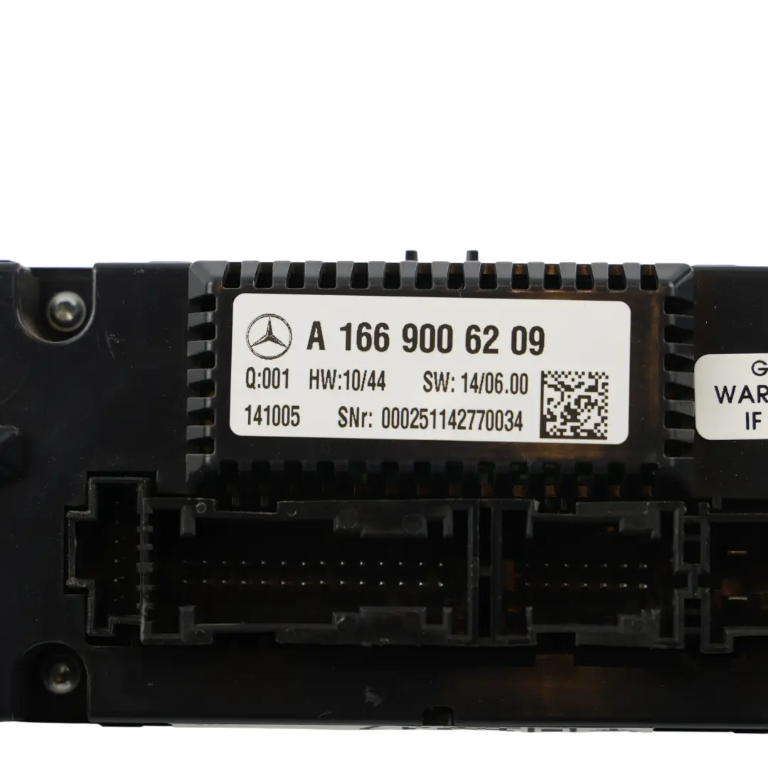 Conditioning A/C Climate Control Panel Switch to Mercedes W166 Air with Part number A1669006209 Mercedes W166 Air Conditioning A/C Climate Control Panel Switch - SKU A1669006209 - Part number A1669006209