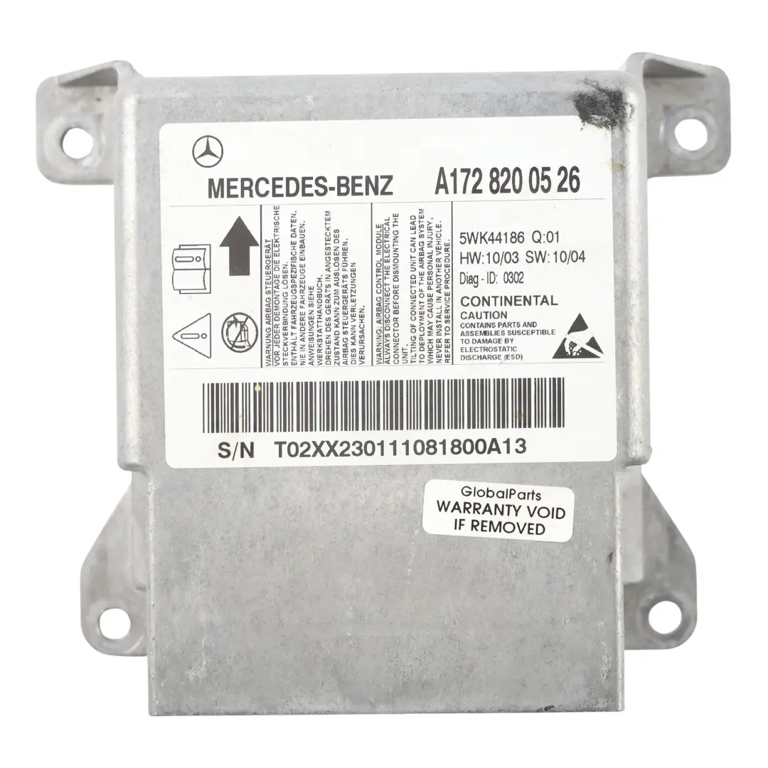 Mercedes R172 SLK Modulo Aria SRS Centralina ECU - SKU A1728200526 - Numero di parte A1728200526