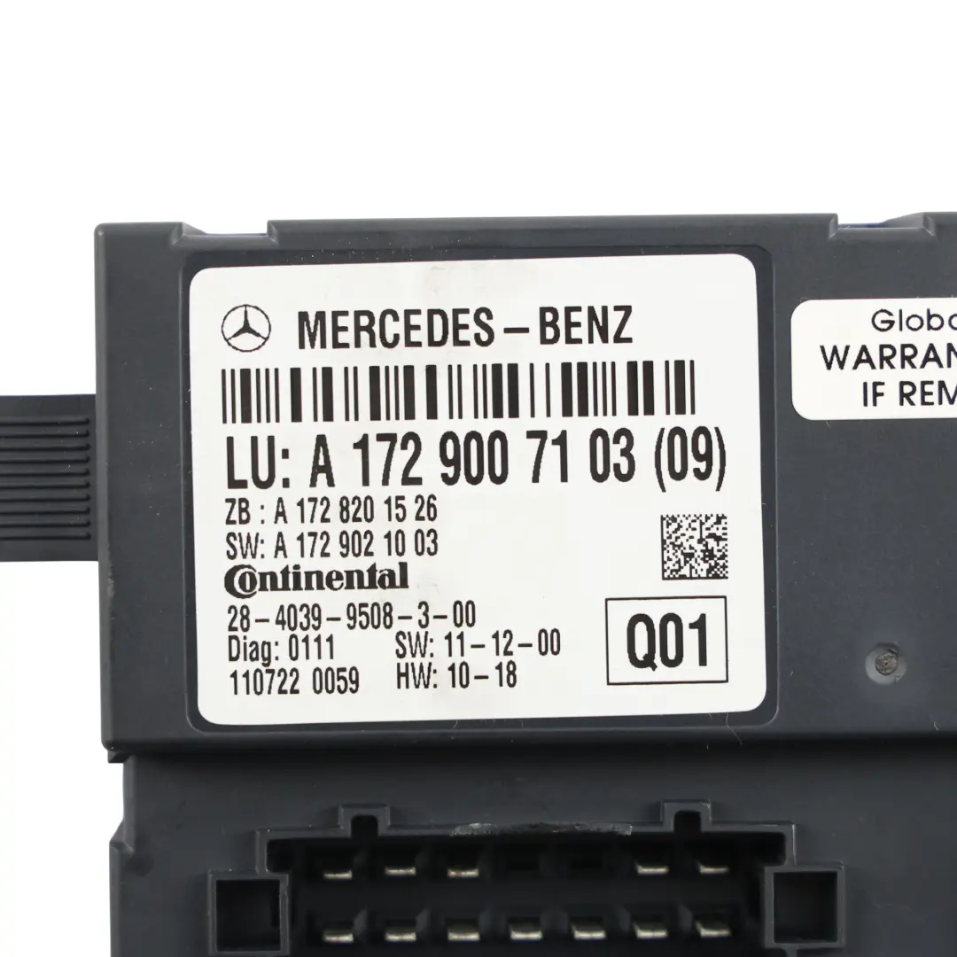 Mercedes R172 SLK Modulo Controllo Tetto Centralina ECU - SKU A1729007103 - Numero di parte A1729007103