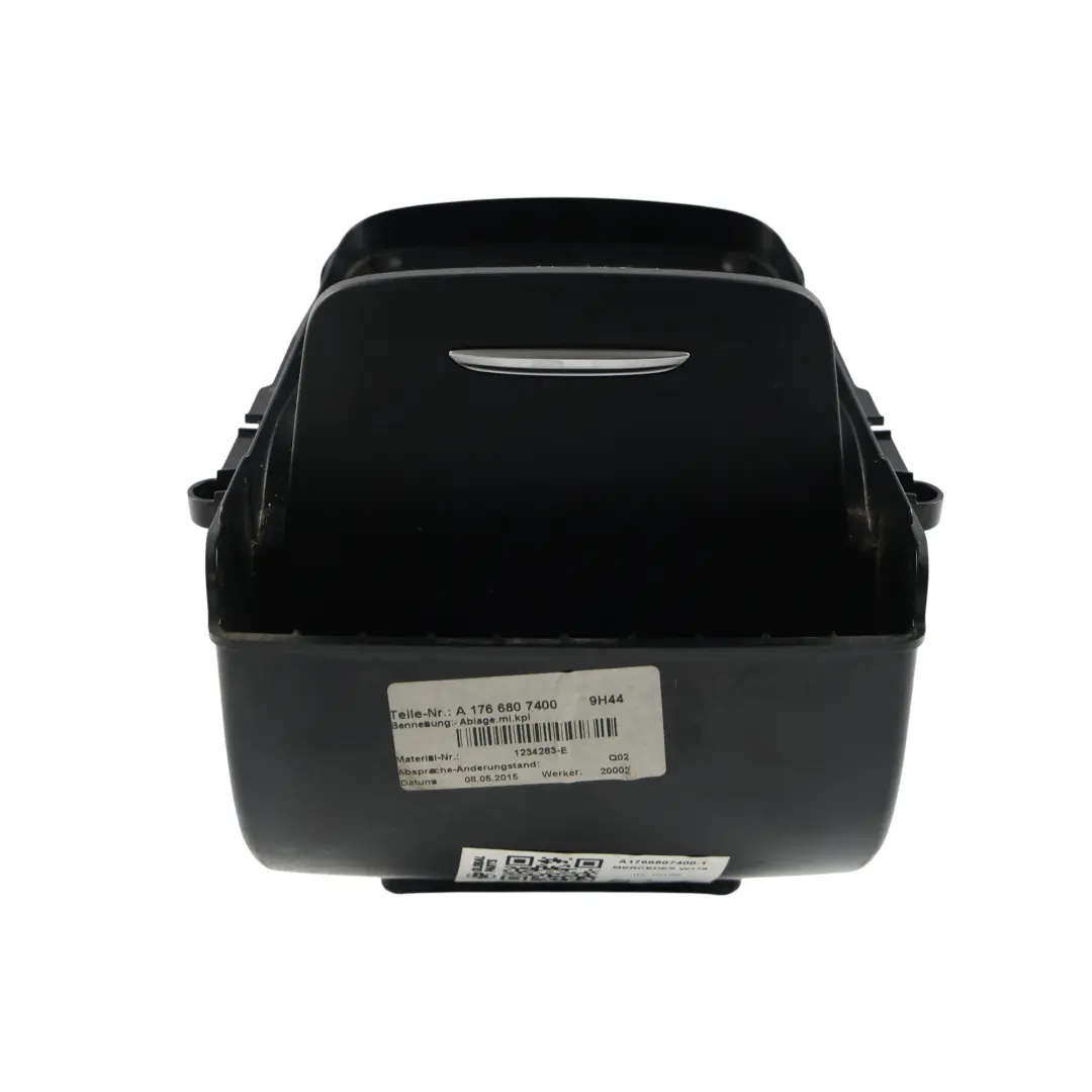 Consola Interior Panel Bandeja Almacenamiento Negro para Mercedes W176 con número de pieza A1766807400 Mercedes W176 Consola Interior Panel Bandeja Almacenamiento Negro - SKU A1766807400-1 - Número de pieza A1766807400