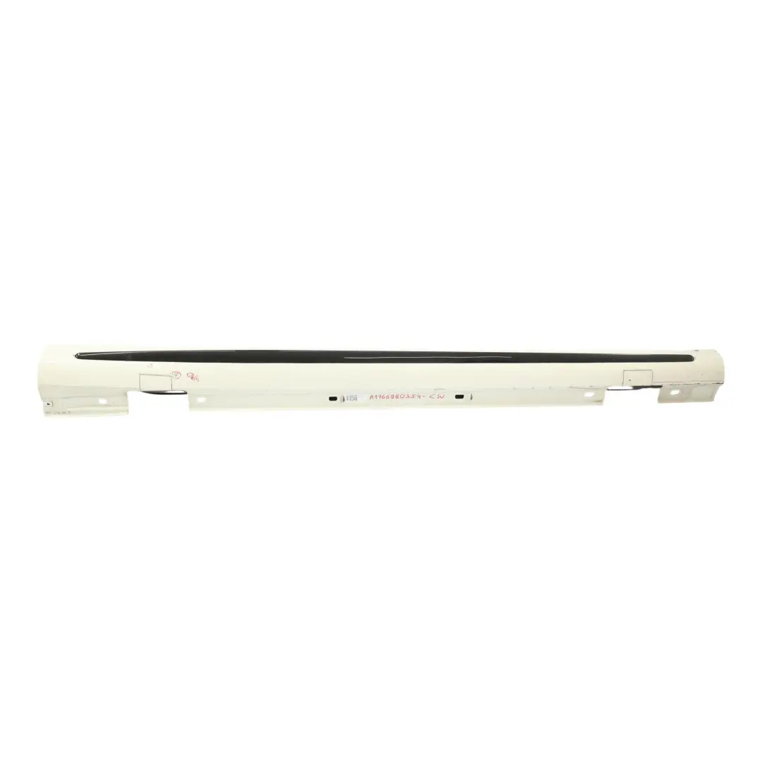 Mercedes W176 Side Skirt AMG Right O/S Door Sill Cover Calcite White - 650 - SKU A1766980354-CW - Part number A1766980354